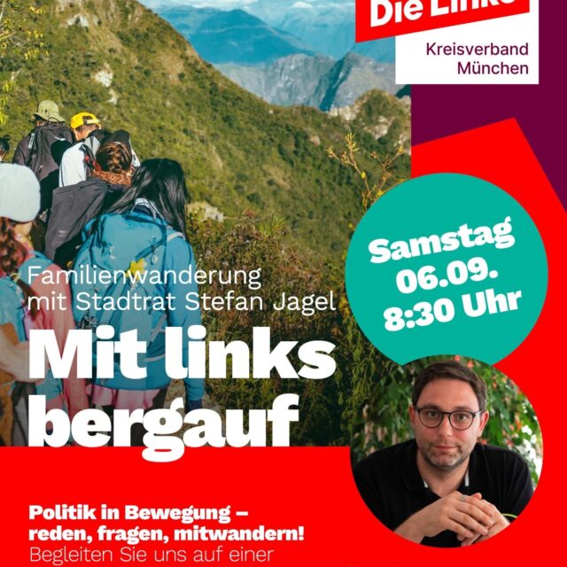 Plakat "Mit links bergauf" Wanderung mit Stefan Jagel