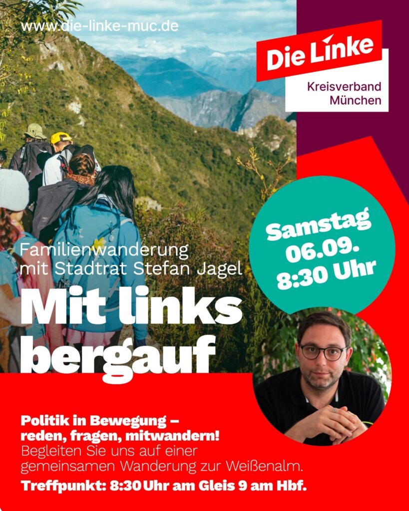 Plakat "Mit links bergauf" Wanderung mit Stefan Jagel
