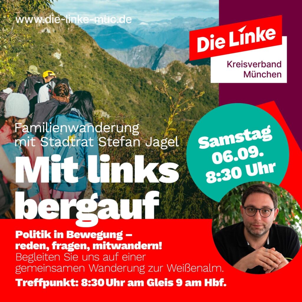 Plakat "Mit links bergauf" Wanderung mit Stefan Jagel