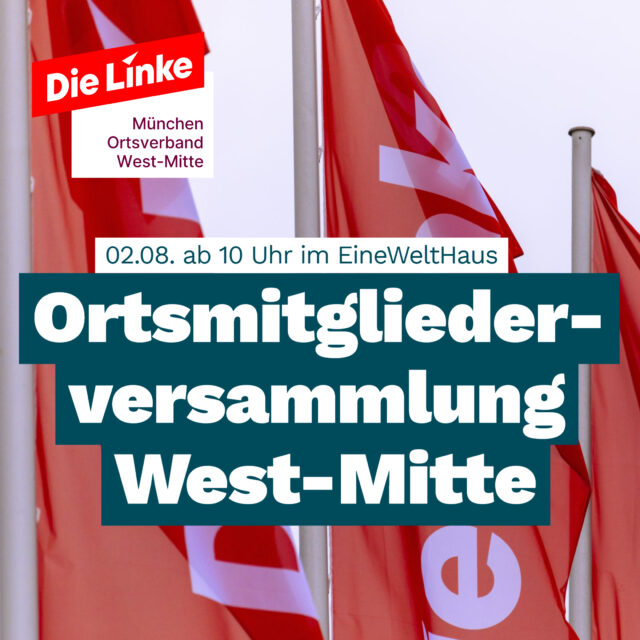 Einladung zur Ortsmitgliederversammlung des Ortsverbands West-Mitte